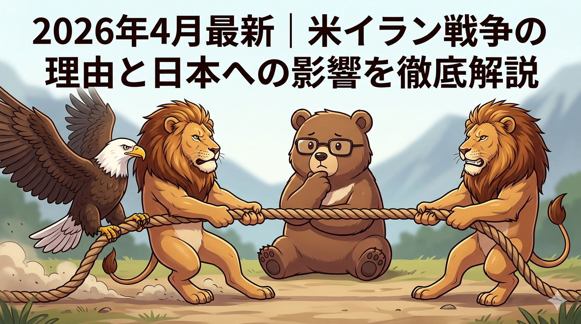 米イラン戦争 理由と日本への影響｜2026年4月最新 停戦状況を解説（T-Kumaブログイメージ画像）