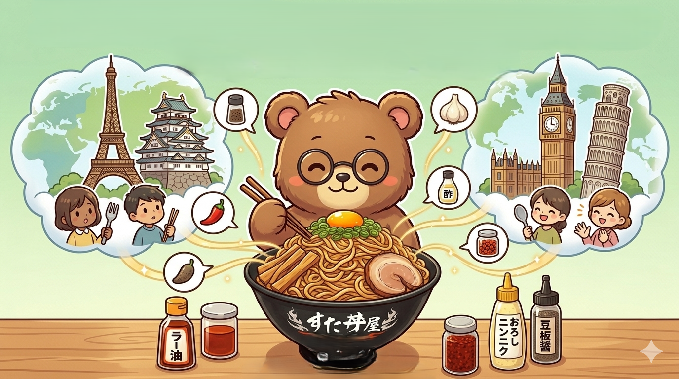 伝説のすた丼屋 油そばのおすすめ味変方法は？多くの口コミで「ニンニク＋酢＋ラー油で完成形」「生卵を落としてすき焼き風にすると別物」と高評価