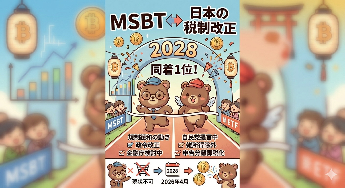 仮想通貨の税制改正とETF購入、どちらが先?2028年同着見込み(2026年4月動向)