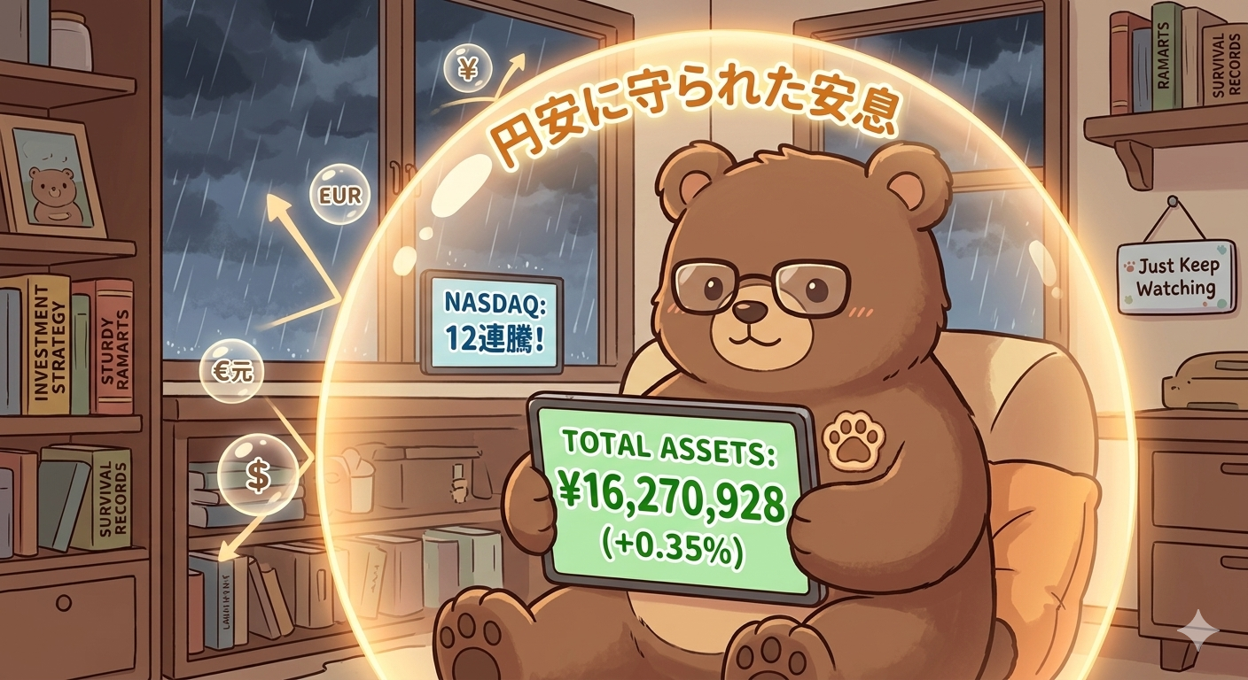 2026年4月17日米国株成績｜NASDAQ12日連続上昇、総資産1,627万円、円安が支える生存戦略