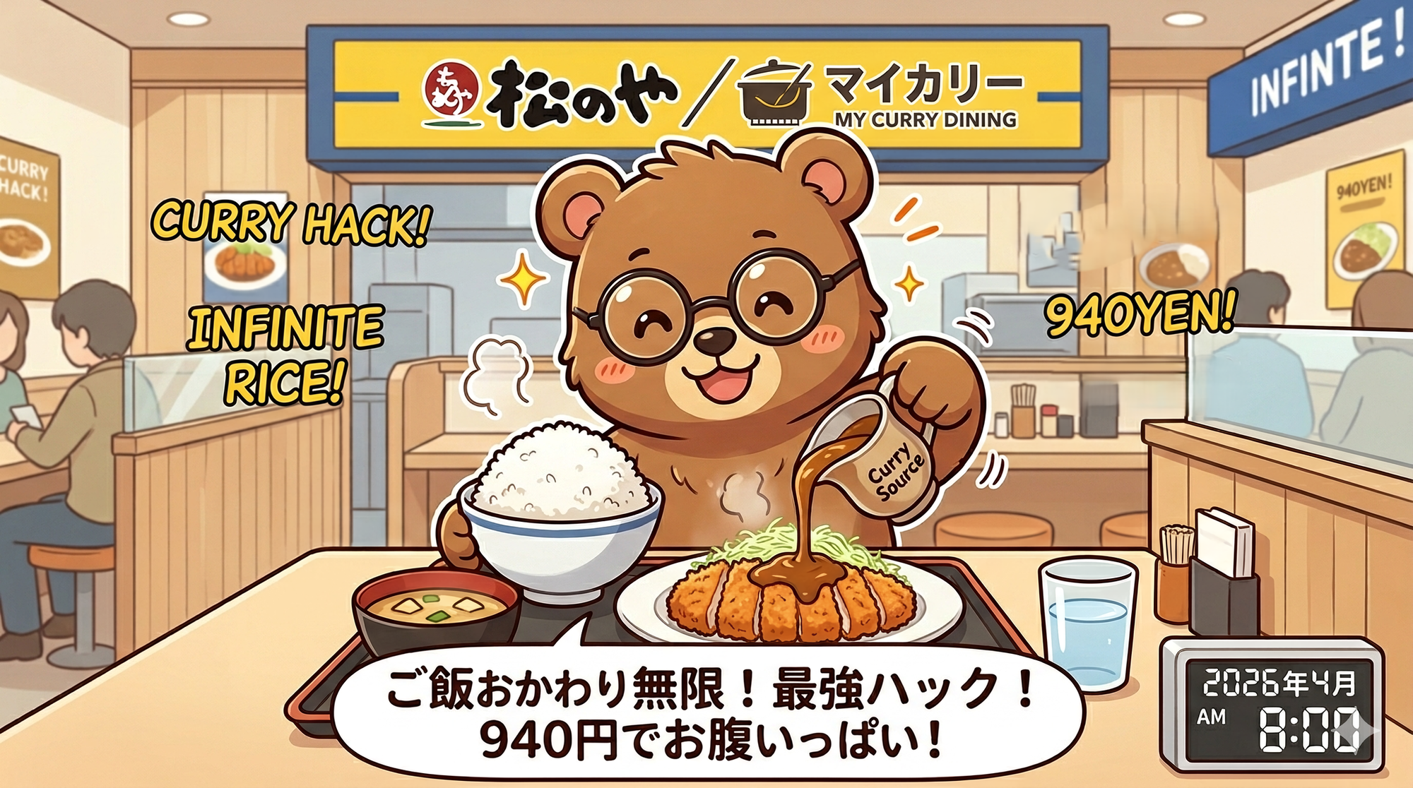 【940円でご飯無限！】松のやマイカリー併設店「無限カレー」実食レビュー｜大食い最強ライフハック【2026年4月最新】