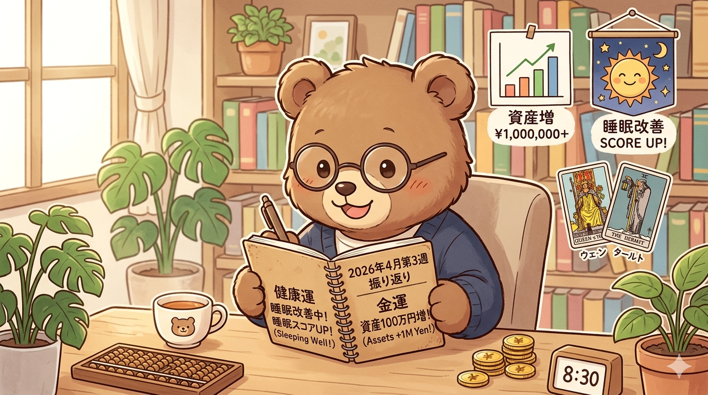 2026年4月第3週の金運・健康運を振り返る（資産100万円増と睡眠改善）