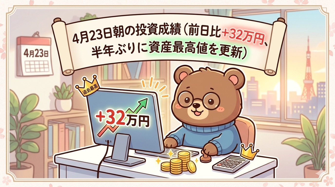 2026年4月23日米国株成績｜資産1,670万円突破。半導体株爆騰で半年ぶりの最高値更新