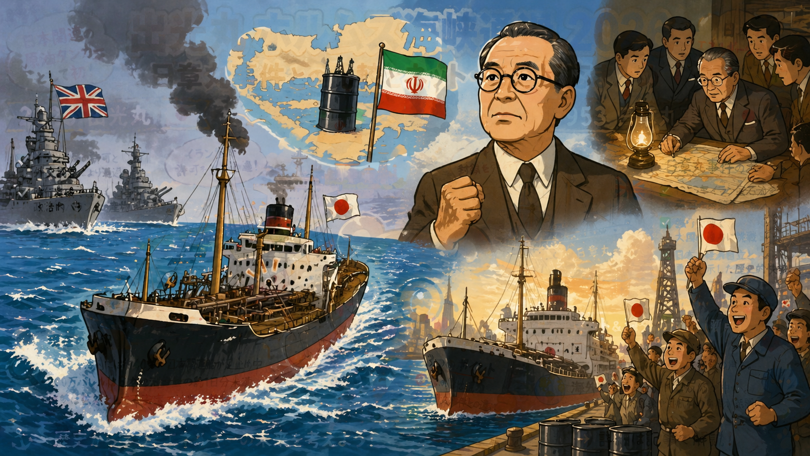 日章丸事件とは？1953年に出光興産がイギリスの海上封鎖を突破してイラン産石油を輸入した歴史的出来事 イメージ画像