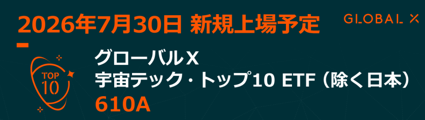 【610A】グローバルＸ 宇宙テック・トップ10 ETF