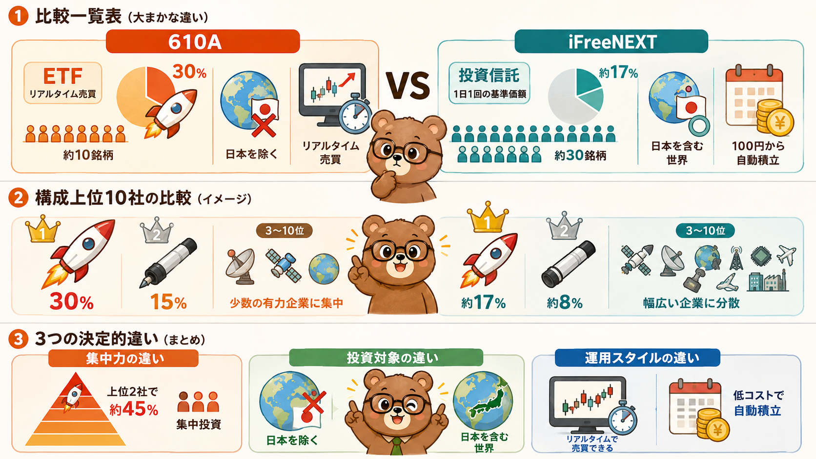 610A グローバルX 宇宙テック・トップ10 ETF（除く日本）vs iFreeNEXT スペース・テック株インデックス 徹底比較表（2026年最新）