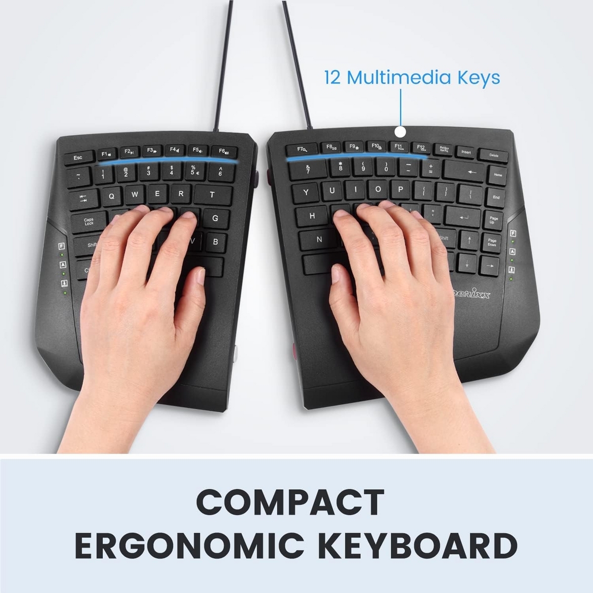 分割無線キーボード perixx PERIBOARD 624 PERIBOARD-624 Wireless Ergonomic Split Keyboard with