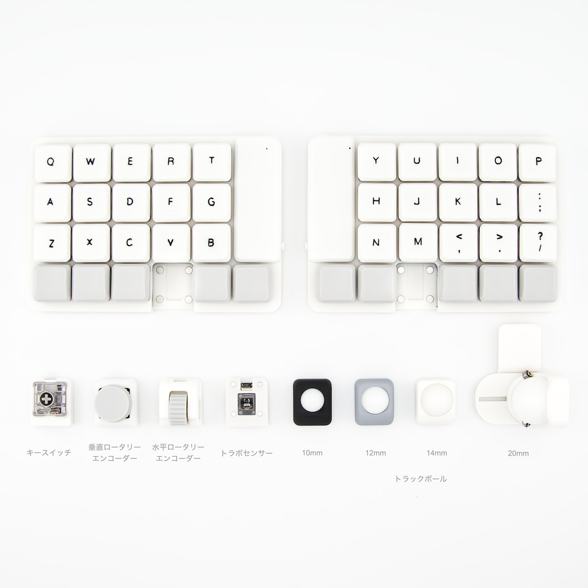 4mple Lab LisM｜親指1Uをトラックボールやエンコーダーへ交換できる40