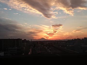 160103　富士山　夕方　埼玉