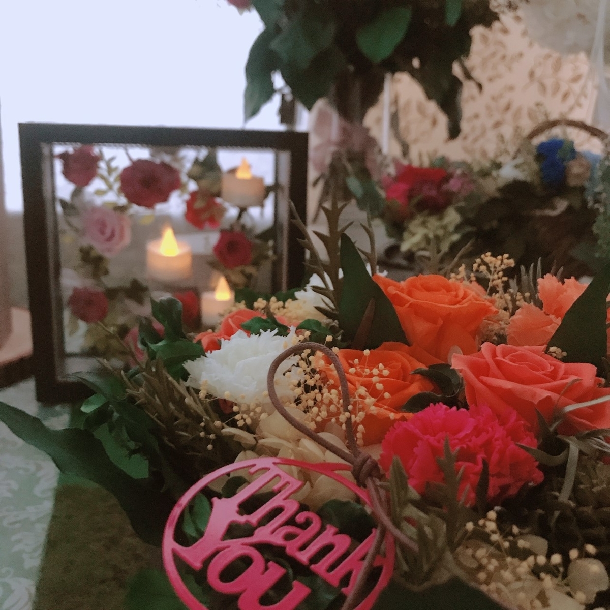 本店5F》プリザーブドフラワーを使用して、生花のようなお花合わせ 