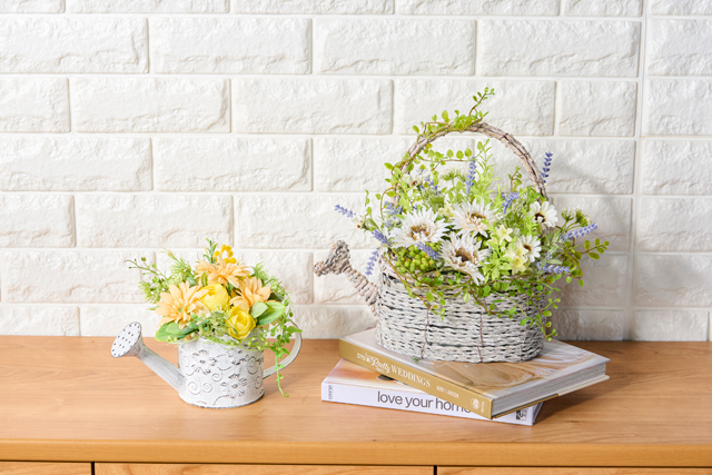 造花用フラワーベース フリル ホワイト フェントン ホブネイル