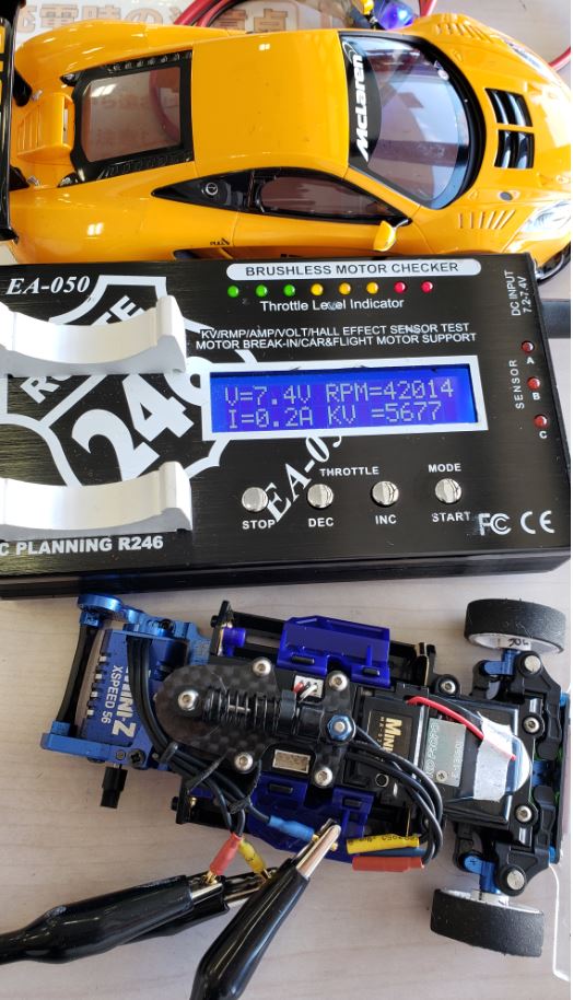 Mini-Z】青モーターのKV値を測定してみた ～体感と実際の値との違いを