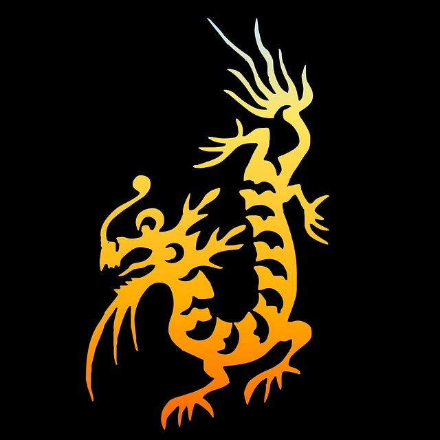 【厄除招福】　伝説の霊獣・神獣　鳳凰と龍・巴紋と稲妻紋　50cm