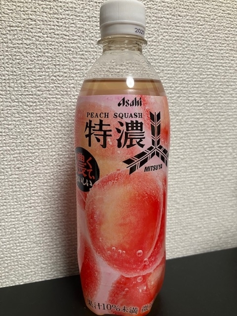 Asahi飲料【三ツ矢 特濃 ピーチスカッシュ】