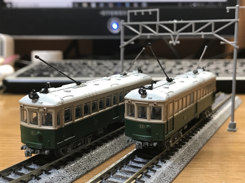 鉄コレ 叡山電鉄デナ21型ポール仕様2両セット開封。 - Mori＠Forestの