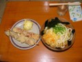 竹清のうどん、ちくわ天、半熟卵天、ゲソ天（2011-09-24）