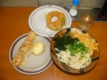 竹清のうどんとちくわ・半熟卵・かぼちゃの天ぷら