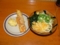 竹清のうどんとちくわ天、半熟卵天（2012-08-04）