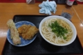 うどん一福のかけうどん、鶏天、ちくわ天