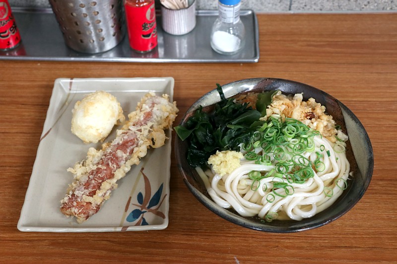 【竹清】うどん、ちくわ天、半熟卵天（2019-05-18）