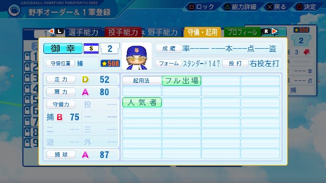 御幸 一也(ダイヤのA) - パワプロ2022 - ぱわふる魂