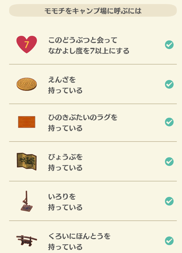 モモチの招待する家具