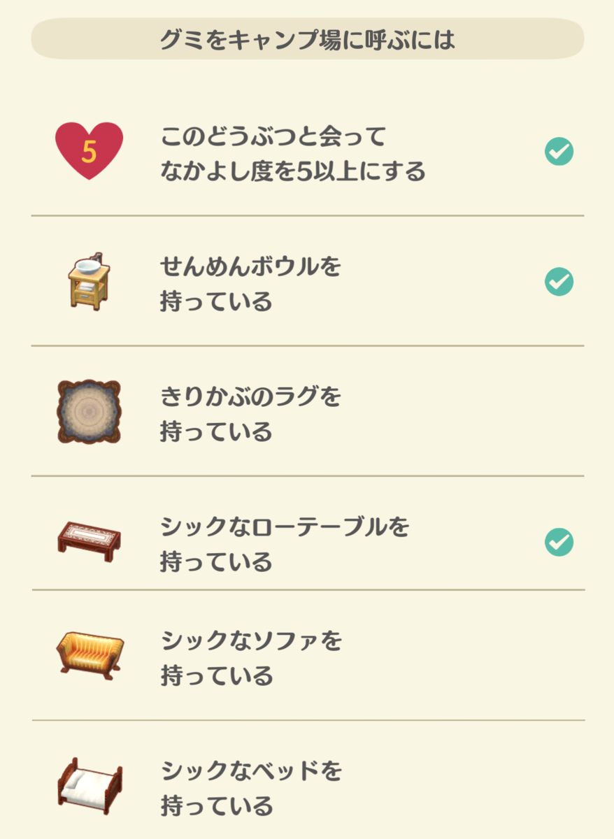 グミの招待する家具