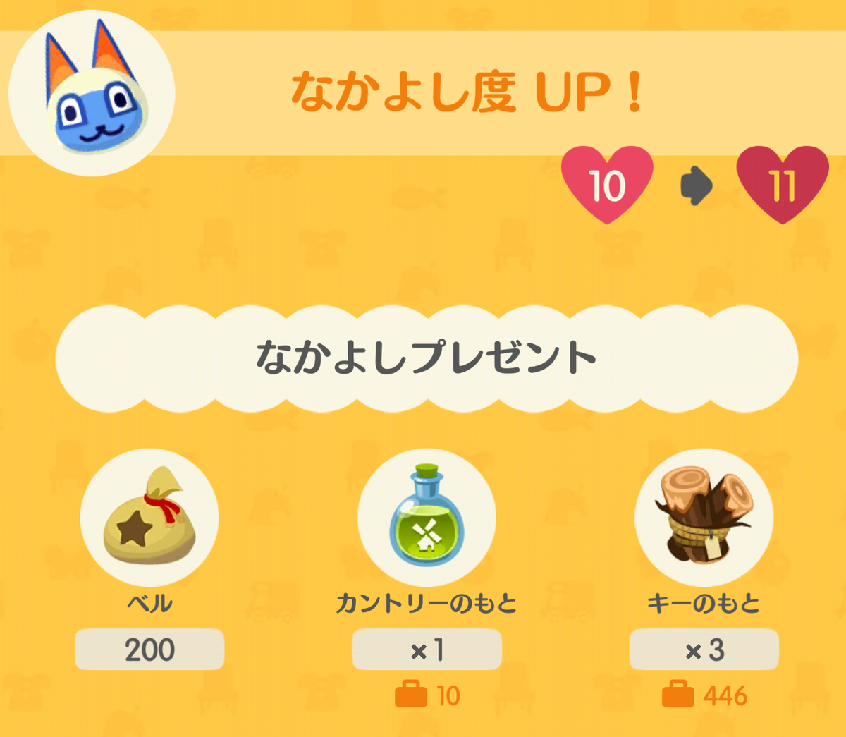 マールの仲良し度アップ