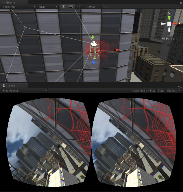OVRPlayerControllerのCamera Rotationを変更した結果
