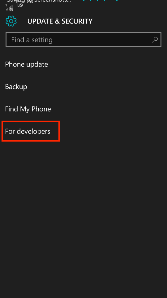 Windows10 MobileのFor Developers