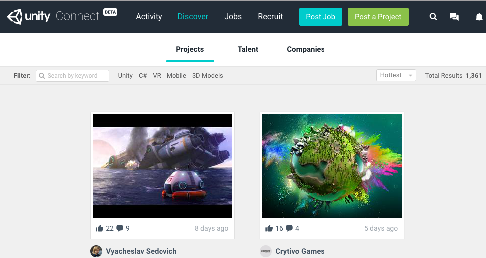 【2021-02-04終了】Unityを介してお仕事を募集、受ける仕組み「Unity Connect」について - CrossRoad