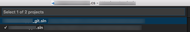 Visual Studio Codeでslnを選択する画面