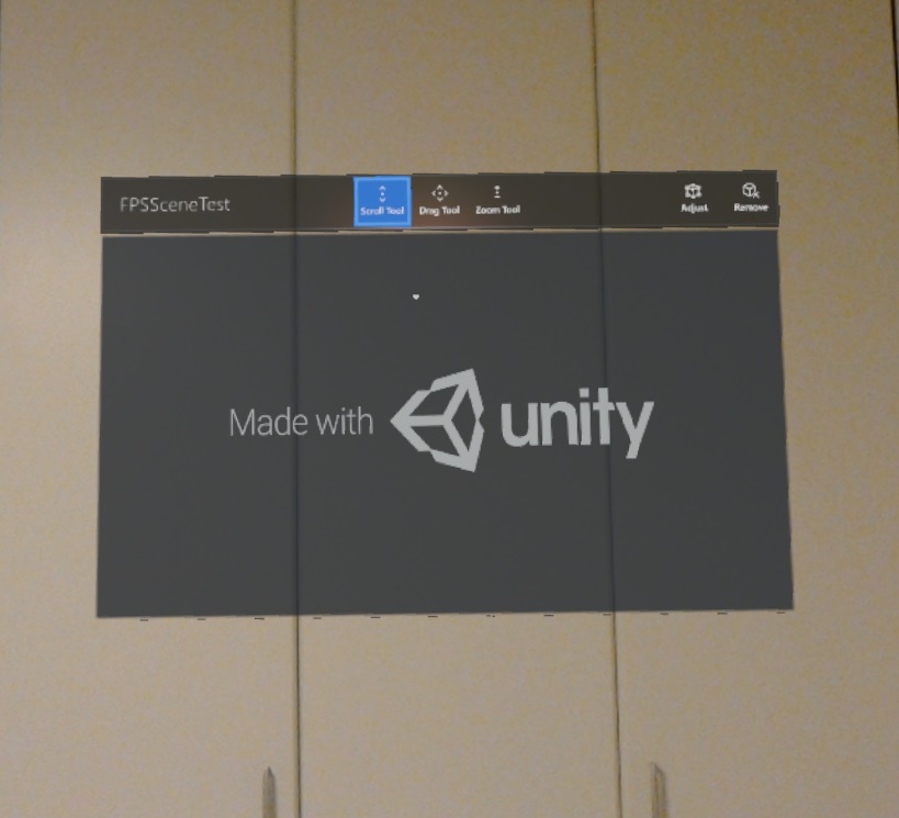 HoloLensでWorldLockアプリを実行したときの画面