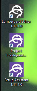 Lumberyardインストール完了後に生成されるショートカット