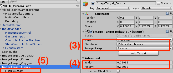 VuforiaのImage Target画面