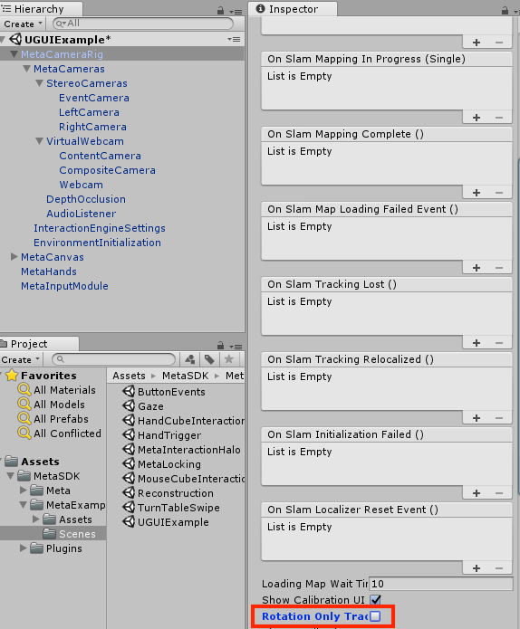 Limited mode setting on Meta2 Unity SDK 2.6