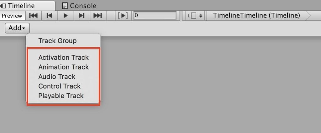 f:id:Takyu:20180709055621j:plain Unityタイムラインの5種類のトラック
