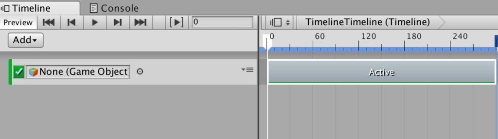 f:id:Takyu:20180709055643j:plain Unityタイムラインに表示したActivation Track