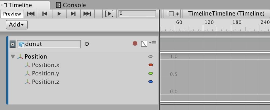 f:id:Takyu:20180709055748j:plain UnityタイムラインのAnimation TrackのPosition