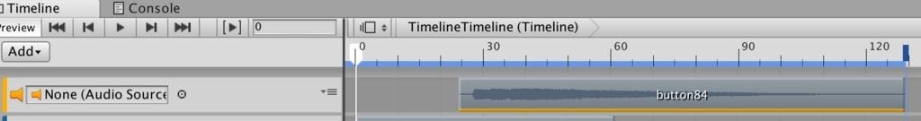 f:id:Takyu:20180709055940j:plain UnityタイムラインのAutio Clip追加後