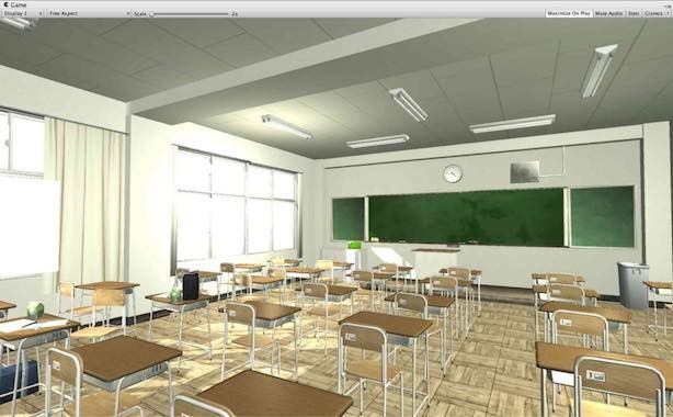 f:id:Takyu:20180709065554j:plain Japanese Classroomアセットのサンプルシーン