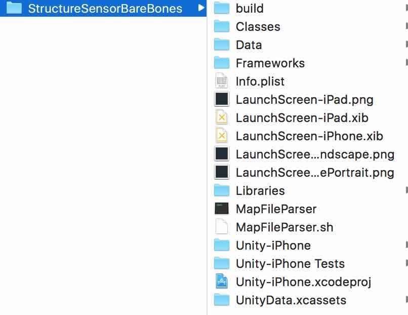 f:id:Takyu:20180709072903j:plain UnityでビルドされたXCodeプロジェクトのフォルダ構成