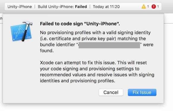 f:id:Takyu:20180709073023j:plain Provisioning Fileがないことによるエラーメッセージ