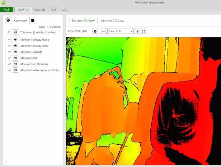 Kinect StudioでKinectを認識したときの画面