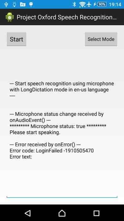 f:id:Takyu:20180710070916j:plain Bing Speech APIでLogin Failedが出た画面例