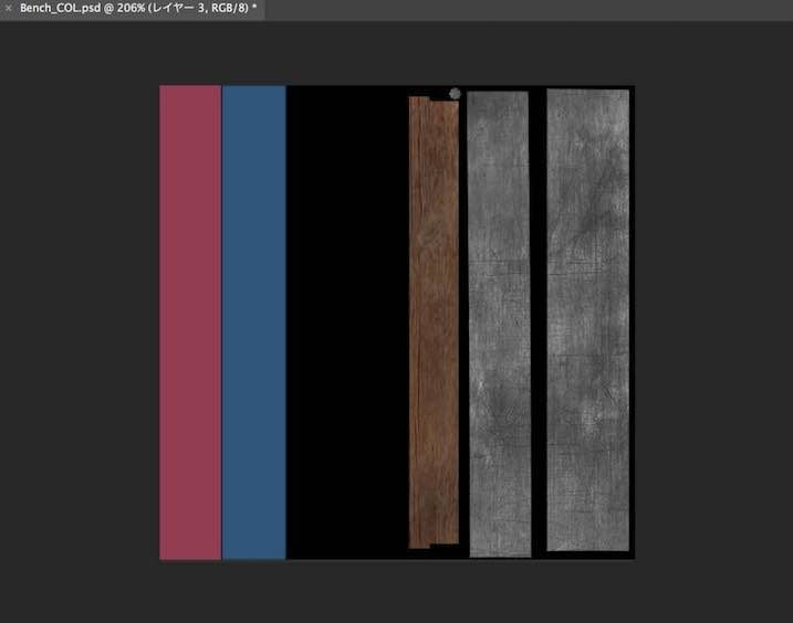 f:id:Takyu:20180711002814j:plain 屋根のテクスチャをPhotoshopで開いた例