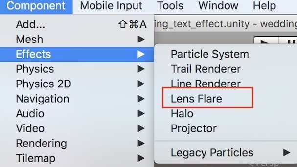 f:id:Takyu:20180713125636j:plain UnityによるLensFlareコンポーネント追加方法