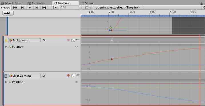 f:id:Takyu:20180713125951j:plain Cameraと背景画像のpositionをUnityのTimelineで調整した例