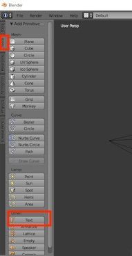 f:id:Takyu:20180713130018j:plain BlenderのCreateメニューからTextを選ぶ例