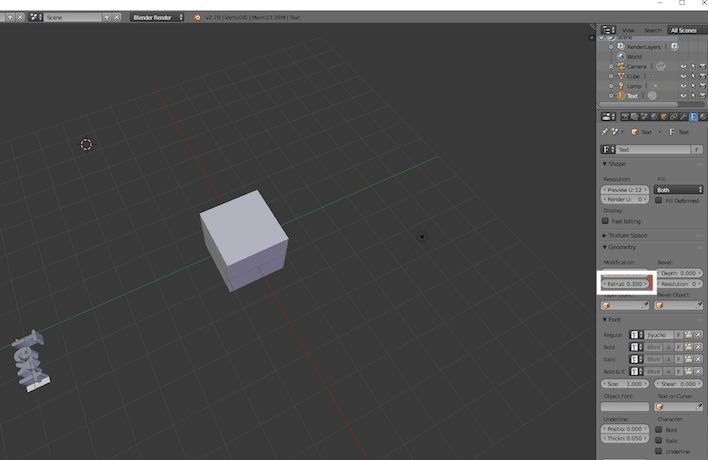 f:id:Takyu:20180713130130j:plain BlenderでExtrudを0.3に設定した例